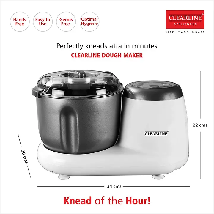 clearline appliances 3.5 l dough kneader