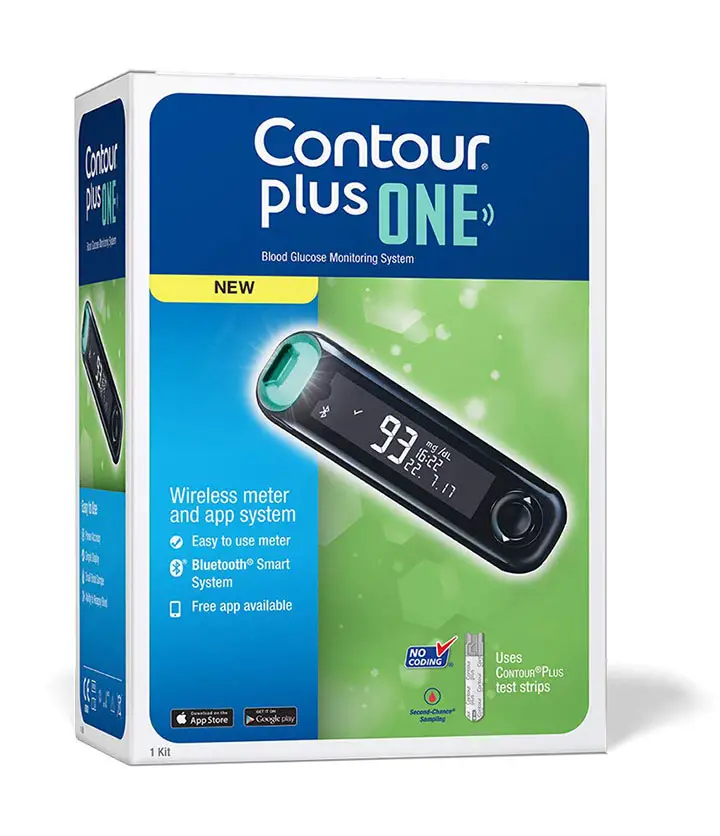 contour plus one blood glucose monitoring system glucometer
