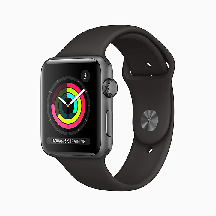 apple watch series 3 (gps 42mm) - space grey aluminium case with black sport band