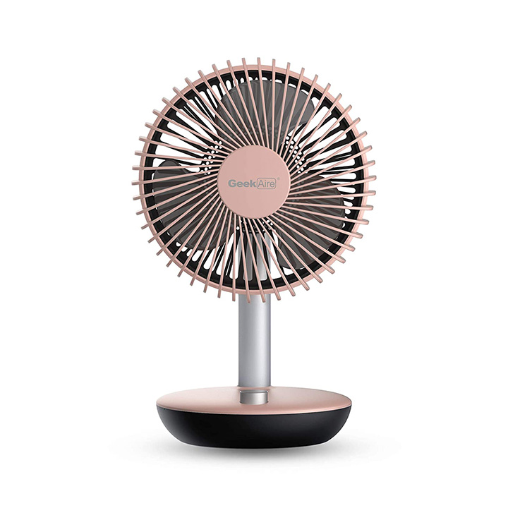 Geek Aire, 6 Inch Rechargeable Oscillating Table Fan