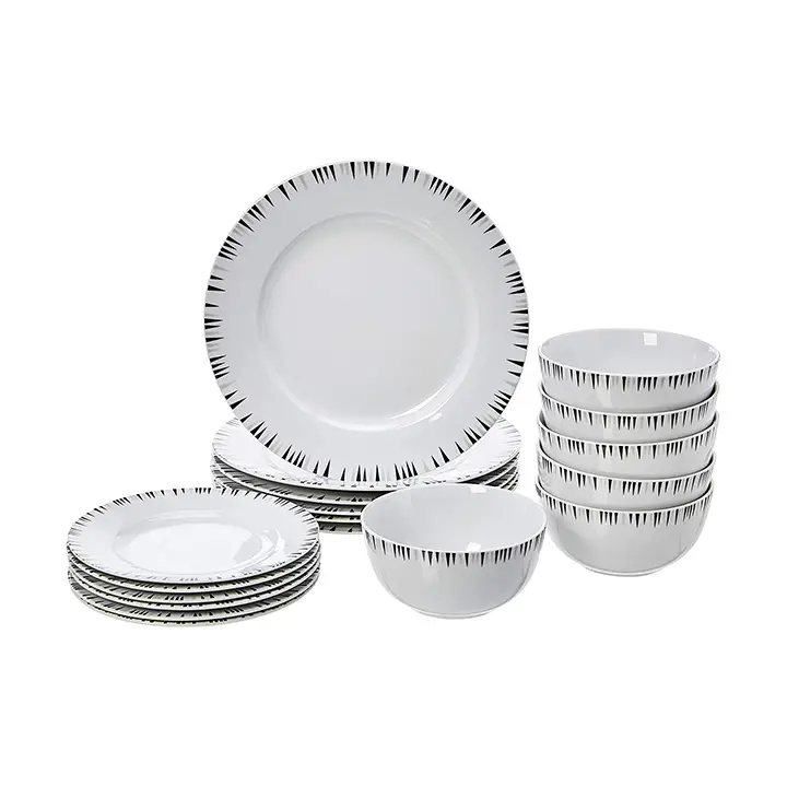 amazonbasics 18-piece dinnerware set service for 6