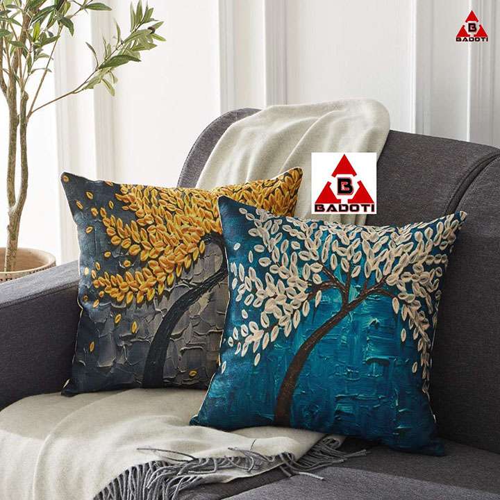 badoti jute printed throw pillowcushion covers