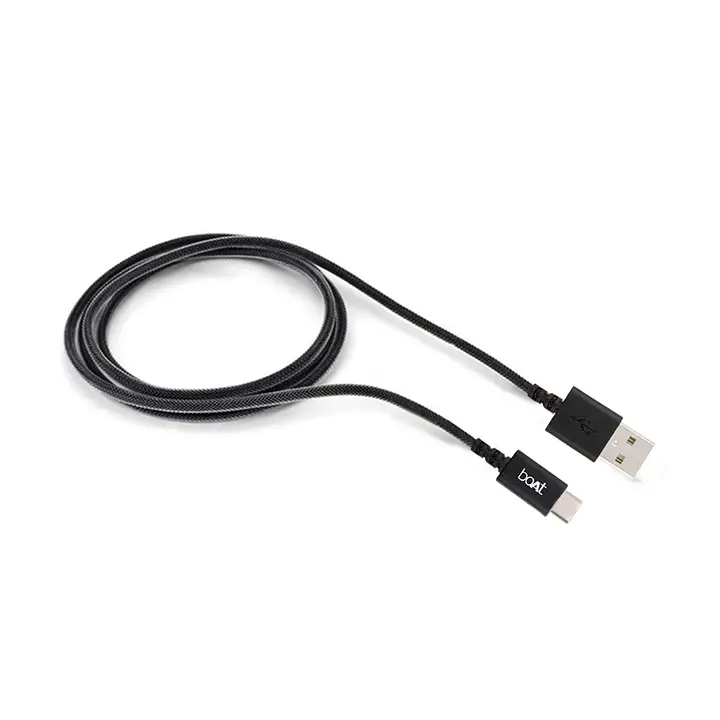 boat a400 usb type-c to usb-a 2.0 male data cable 2 meter (black)