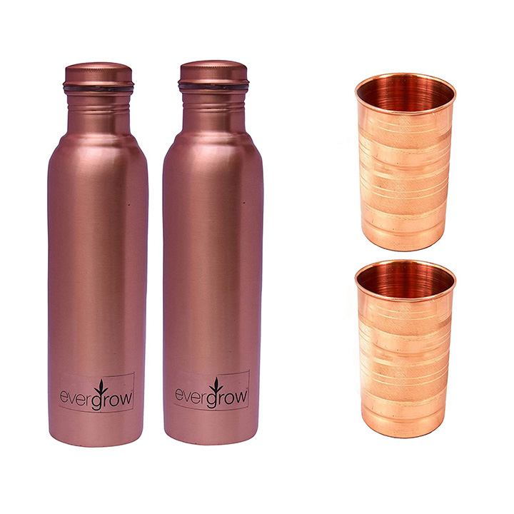 evergrow leak proof copper bottle for water