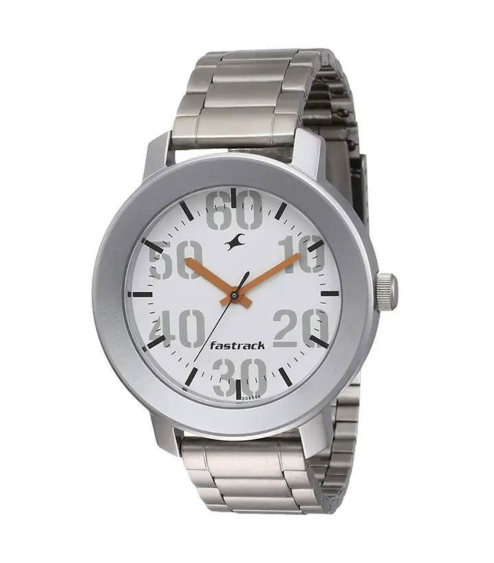 fastrack casual analog white dial men's watch