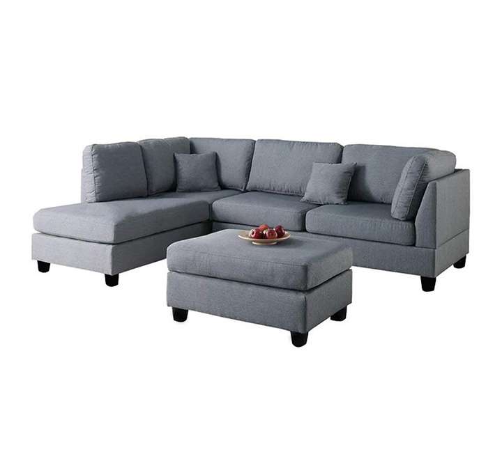 furny brenna 5 seater l shape lhs sofa (grey)