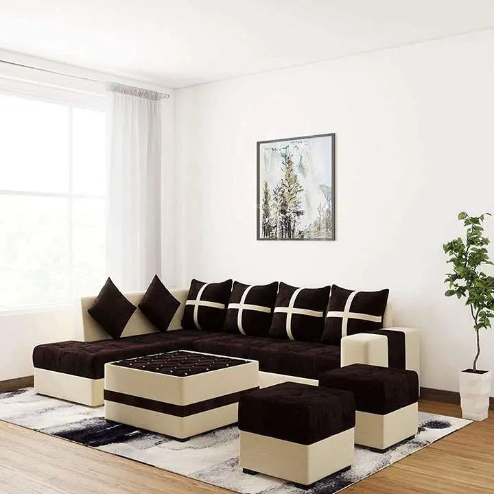 torque - jamestown l shape fabric sofa set