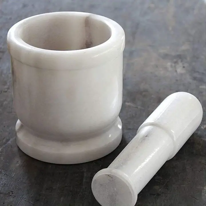 jaipur ace natural white marble mortar and pestle set