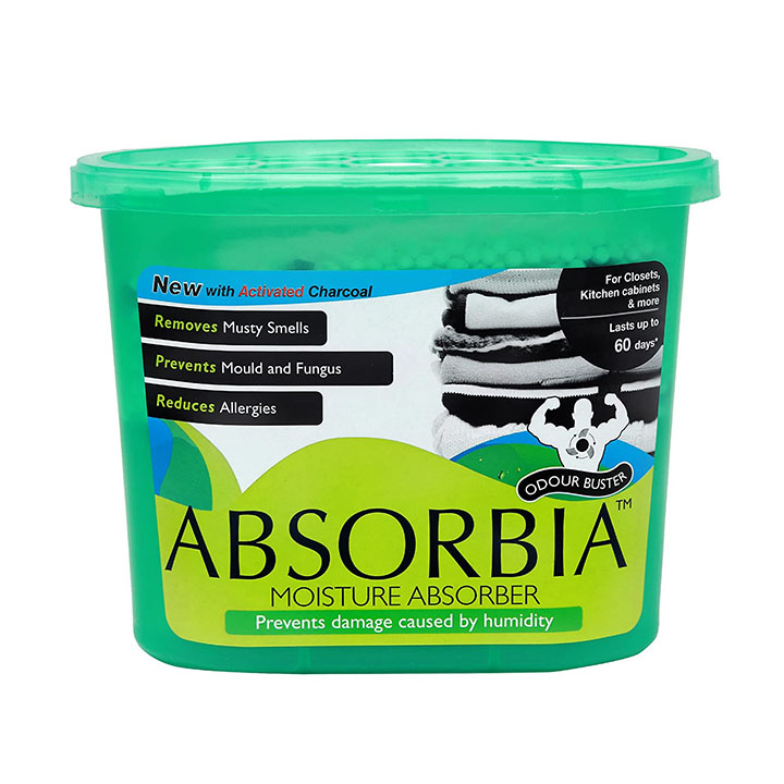 absorbia moisture absorber and odour buster with activated charcoal