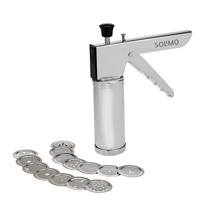 amazon brand - solimo stainless steel kitchen pressnoodlesmurukku maker