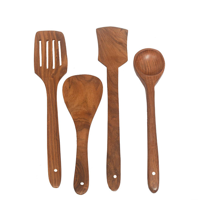 bairathi marble handicraft wooden multipurpose serving and cooking spoon set