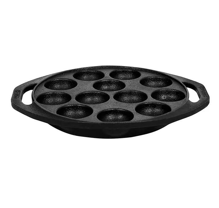 dynamic cookwares - cast iron 12 cavity paniyaram pan