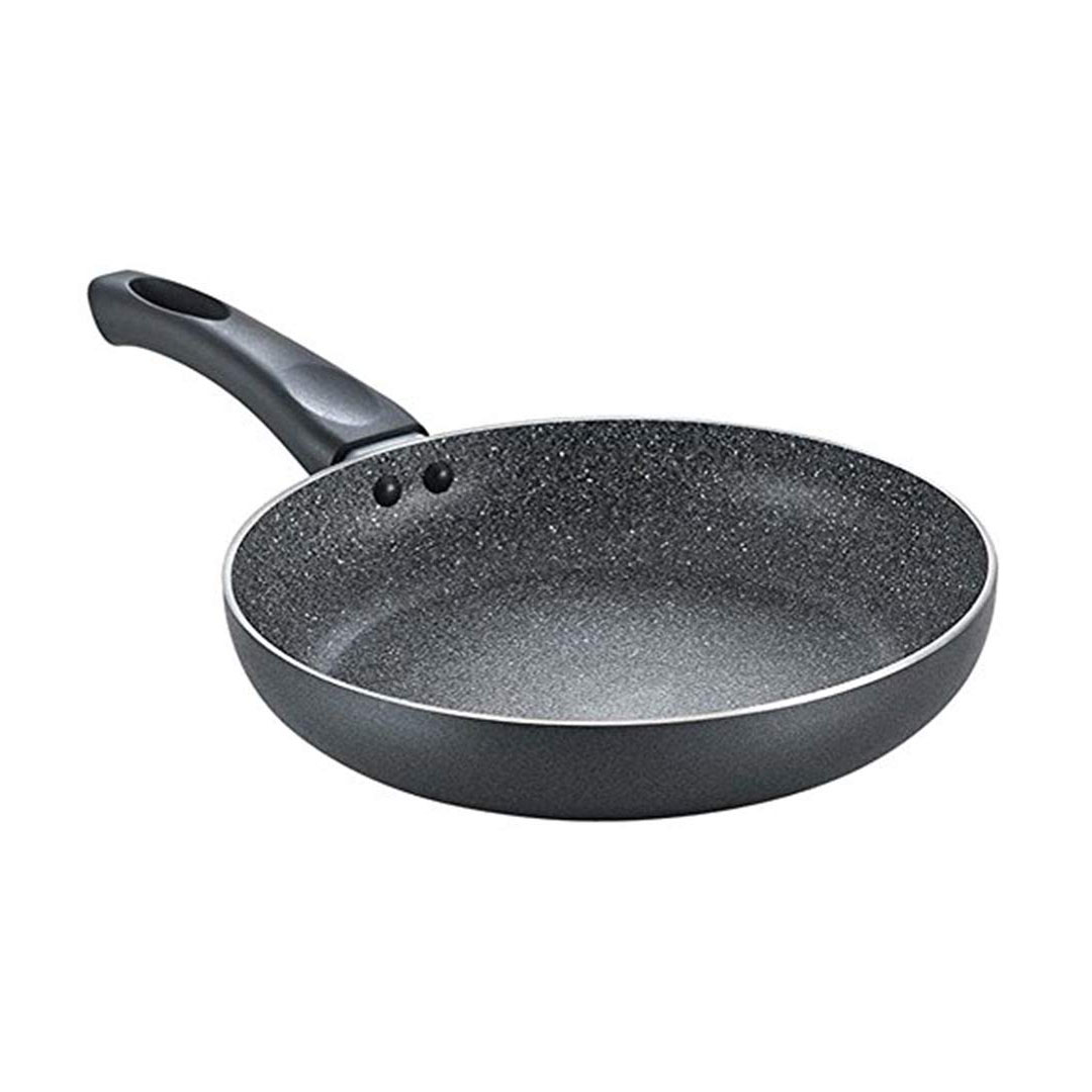 prestige omega deluxe aluminium granite fry pan 200mm (omelette pan) black