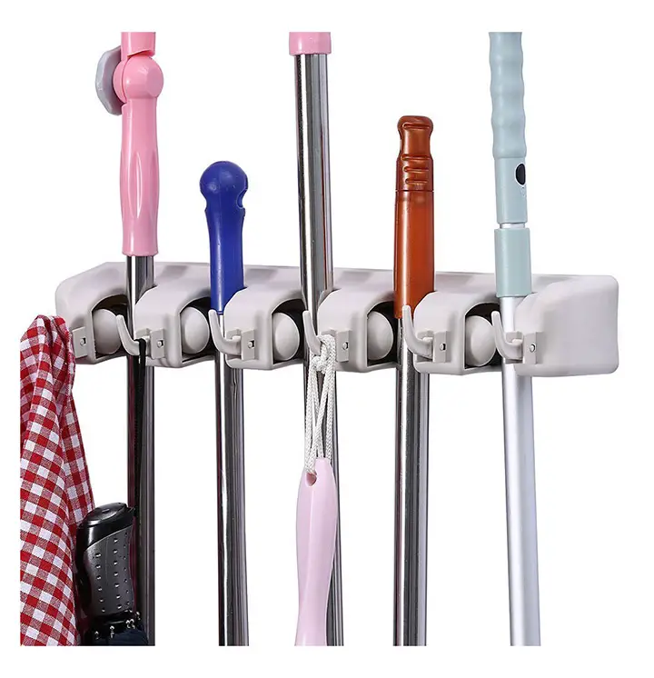 qerinkle wall mounted mop and broom holder organizer