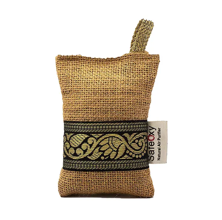 safeoxy charcoal activated natural air purifier jute bag