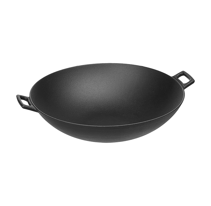 AmazonBasics Heavy Duty Pre-Seasoned Cast Iron Wok Pan