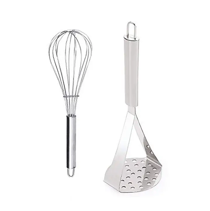 Vessel Crew Combo Set of 2 Stainless Steel Egg Whisk and Potato Masher