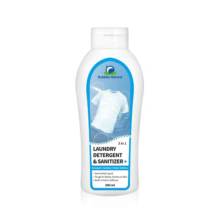 bubbles natural 3 in 1 laundry liquid detergent & sanitizer