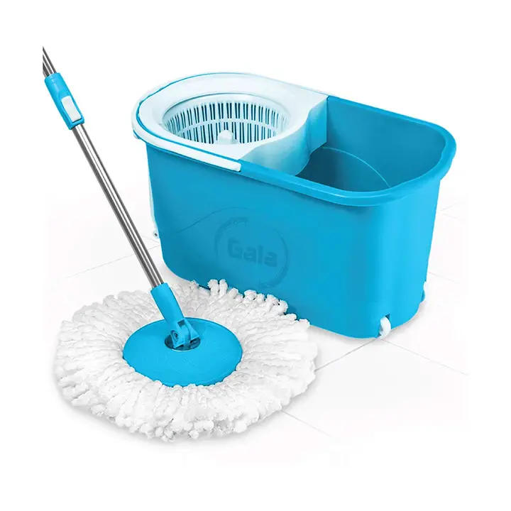 gala e-quick spin mop with easy wheels and bucket with free refill
