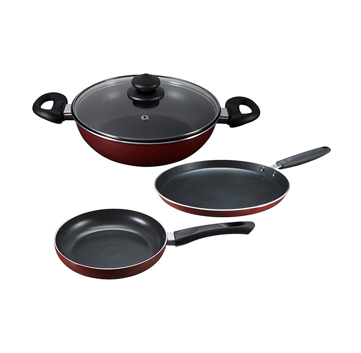 prestige omega deluxe induction base non-stick kitchen set