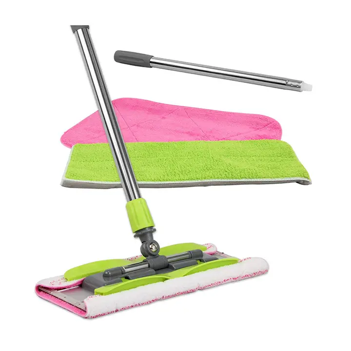 wotra flat dry floor mop with stainless steel handle