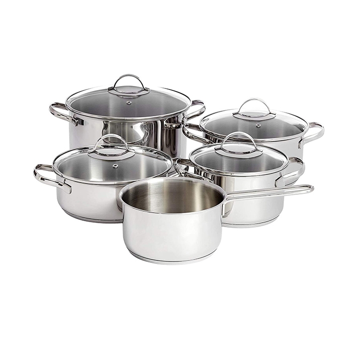 amazonbasics 9-piece stainless steel induction cookware set