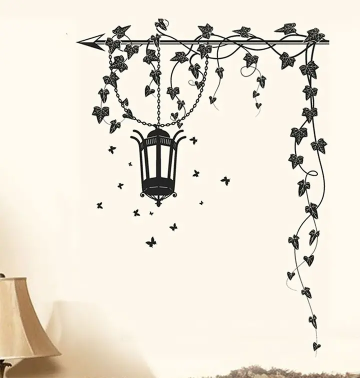 decals design 5785 stickerskart wall stickers hanging lamp and vines black