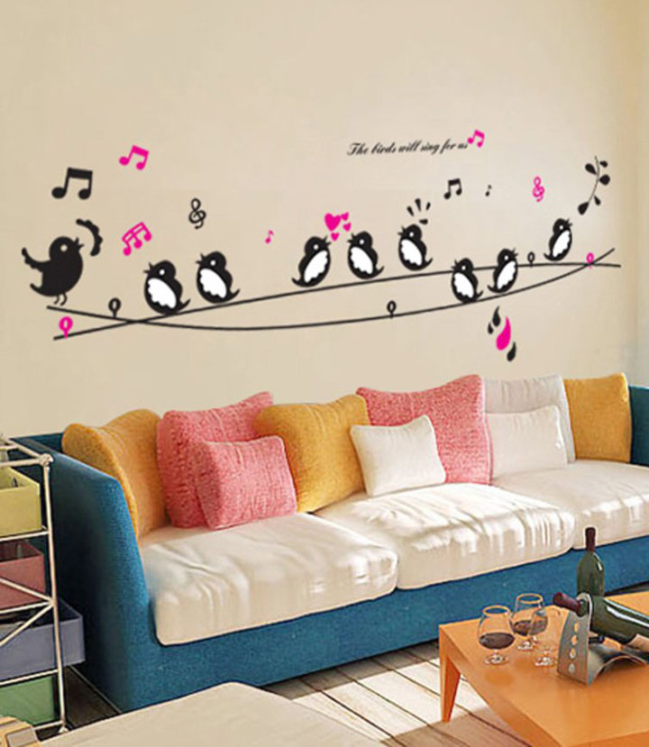 decals design 'cute singing birds' wall sticker