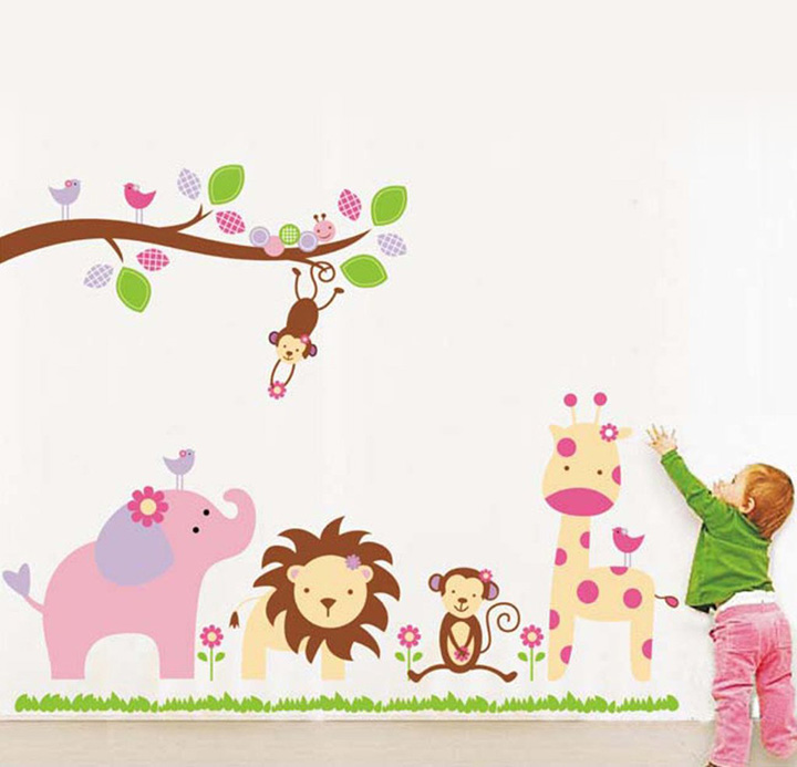 decals design stickerskart wall stickers baby cartoon animal kingdom