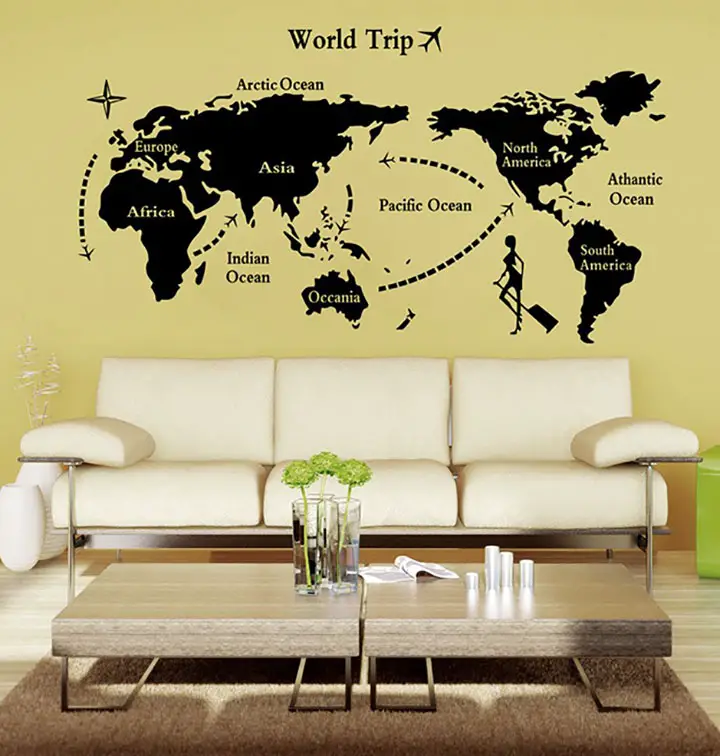 decals design 'world map' wall sticker