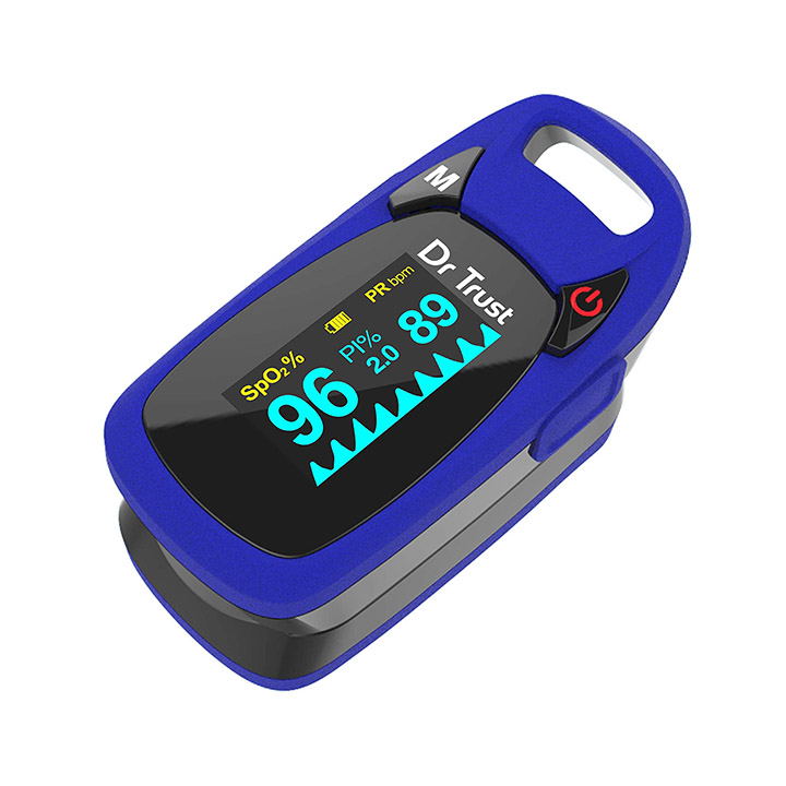 dr trust professional series finger tip pulse oximeter with audio visual alarm and respiratory rate