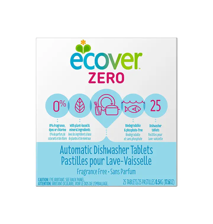 ecover automatic dishwashing tablets zero