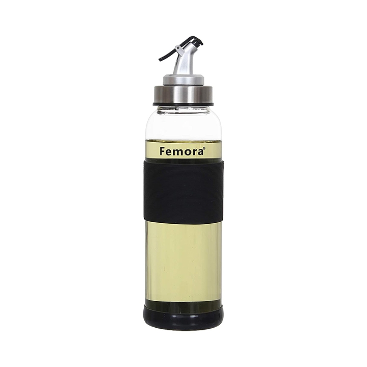 femora borosilicate glass oil dispenser with lid