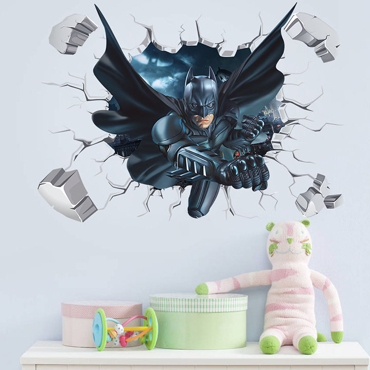 gadgets wrap broken wall batman wall sticker