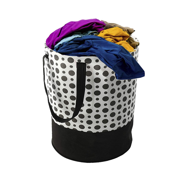 kuber industries polka dots printed waterproof canvas laundry bag