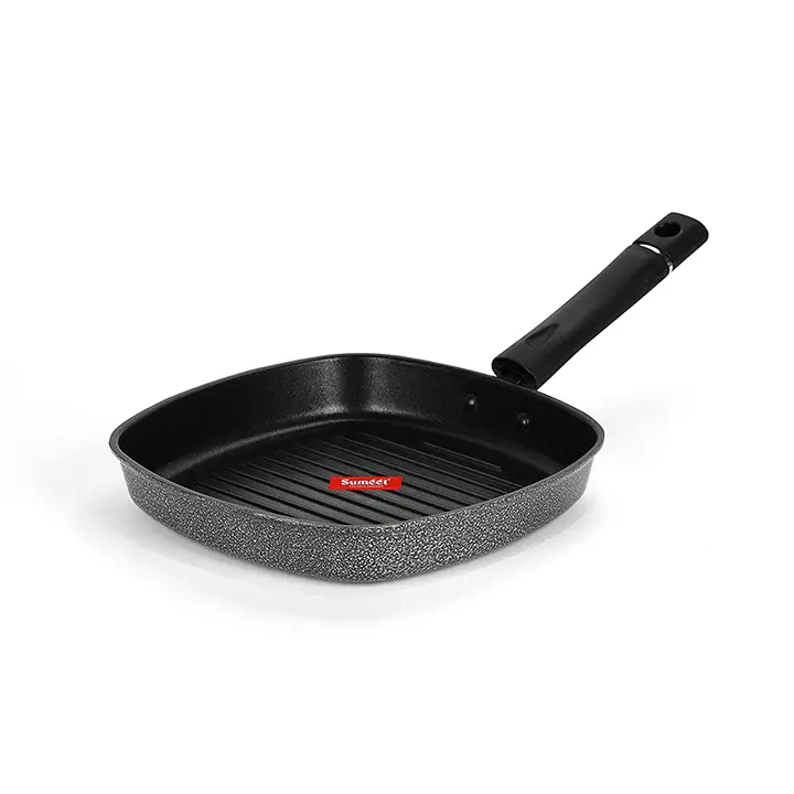 sumeet non induction base non stick aluminium grill pan