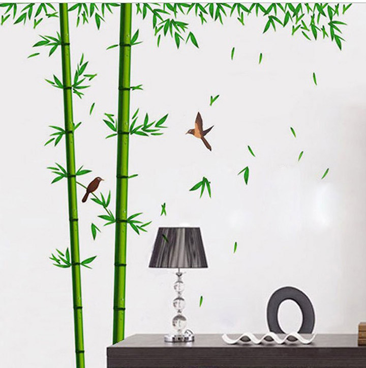 syga green bamboo theme wall stickers