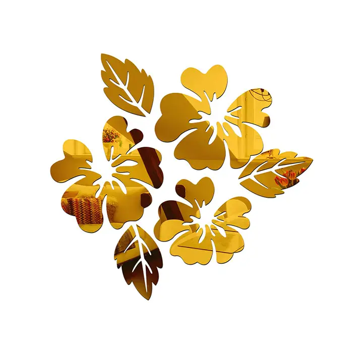 wall1ders - flower & leaf (pack of 6) 3d acrylic stickers