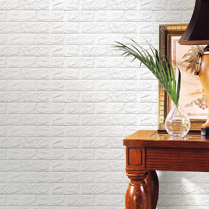 wallpaper mart – 3d embossed washable pe foam diy self adhesive brick wall sticker