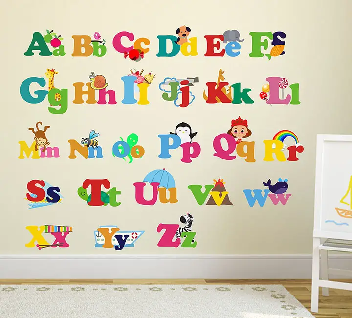 wallstick 'colorful alphabets' wall sticker