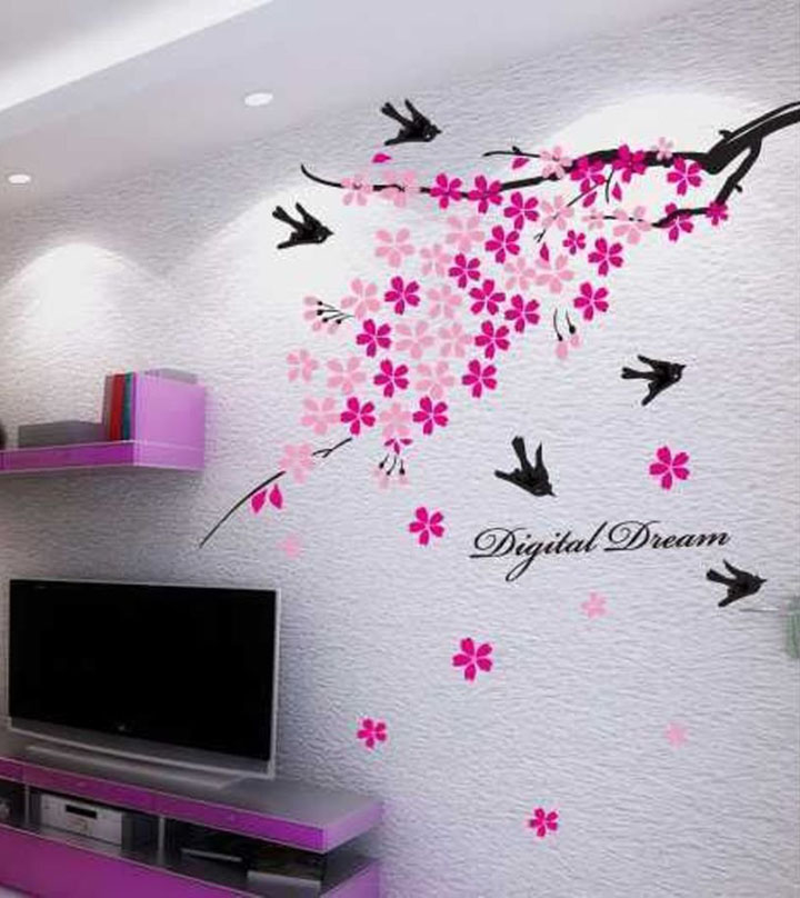Decals Design 'Flower Branch with Birds' Wall Sticker