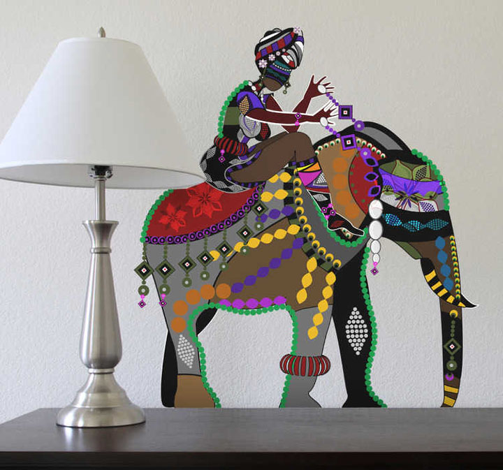 Decals Design 'Indian Art Elephant Rider' Wall Sticker