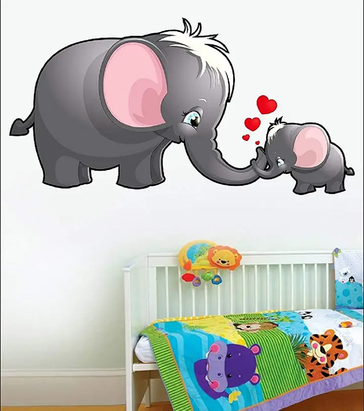 Walltech Mom and Kid Elephant Wall Sticker