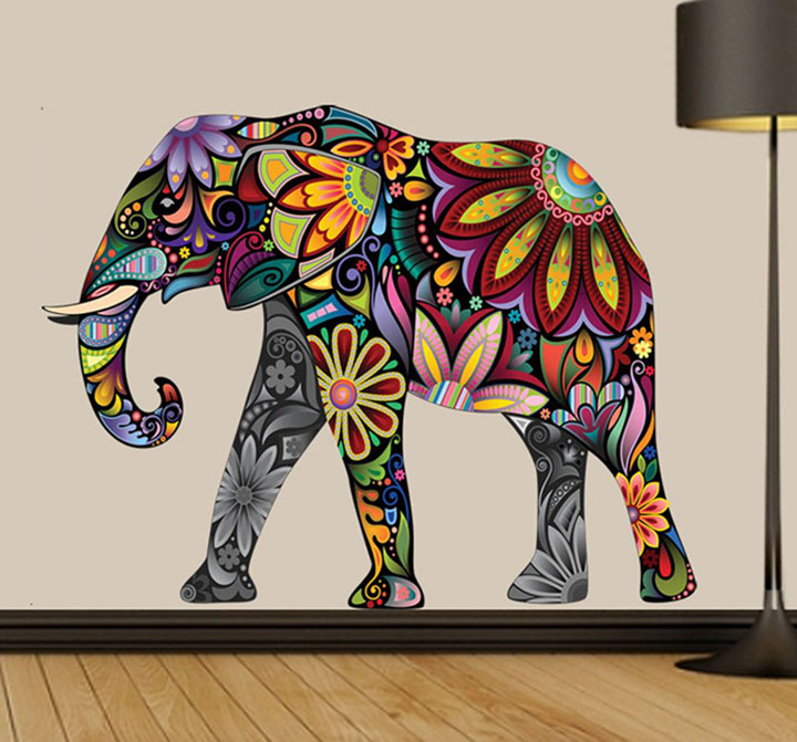 decals design 'abstract elephant' wall stickers