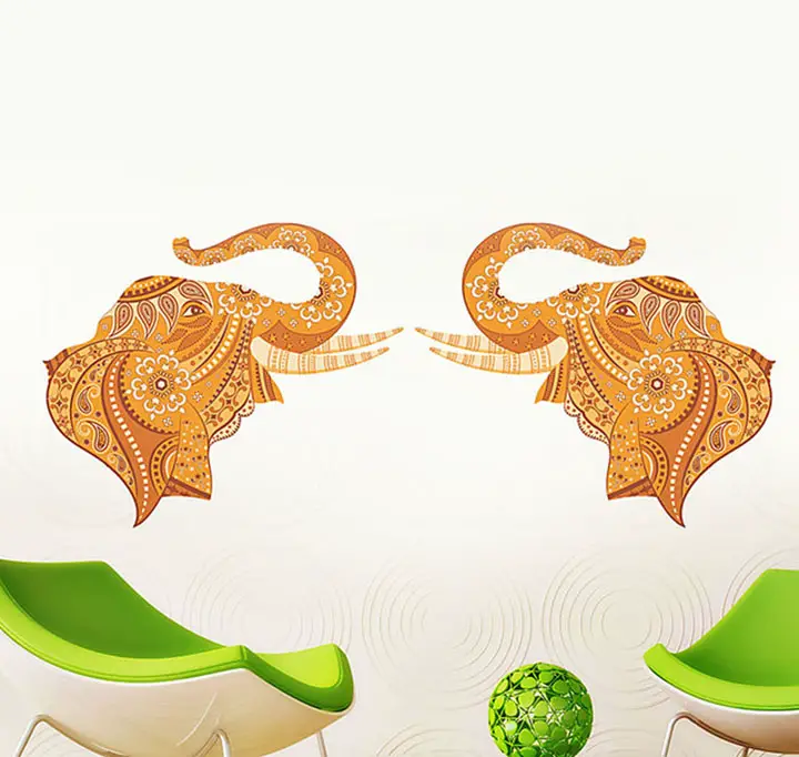 decals design 'pair of ative elephant' wall stickers