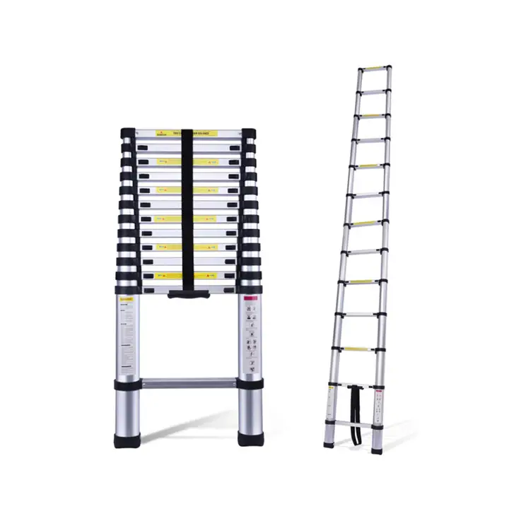 equal 15 ft telescopic 14 steps aluminium folding portable ladder