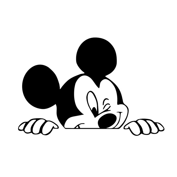 Asmi Collections Pvc Wall Stickers Snooping Mickey Mouse