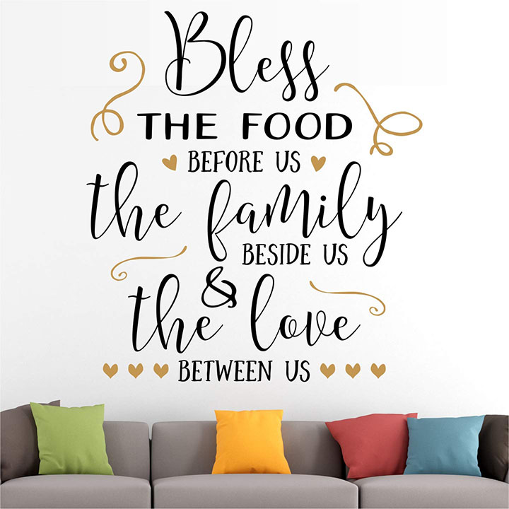 blessing family food love home wall sticker