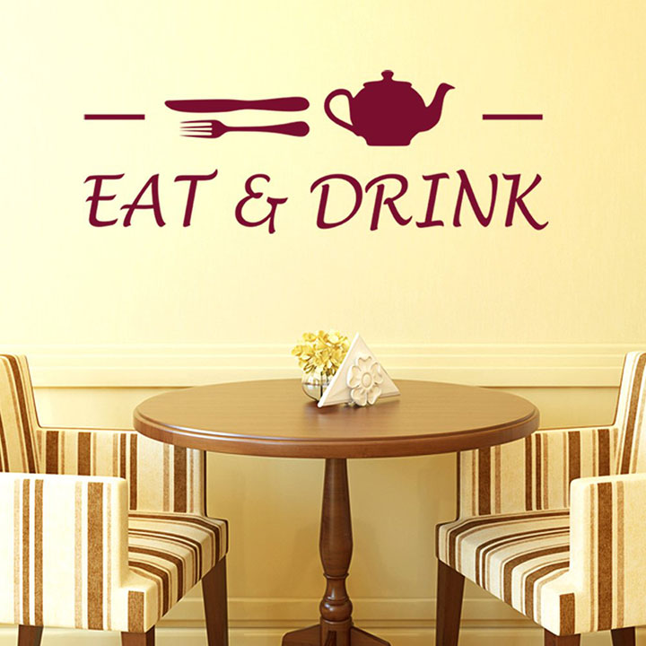 'Cafe Eat and Drink' Wall Sticker