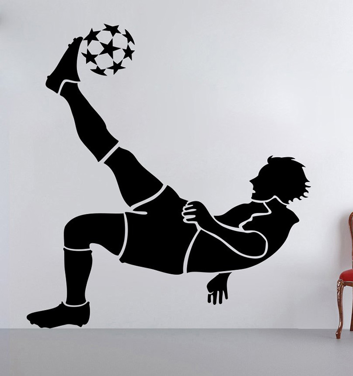 decor kafe decal style football player wall sticker
